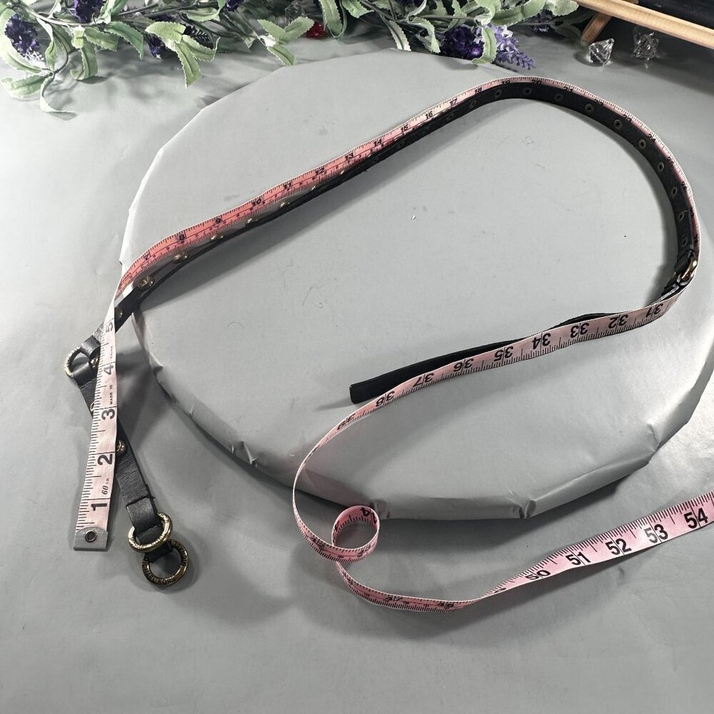 Michael Kors D Ring Statement Belt Skinny Studded Leather Accent Accessories - Picture 8 of 12